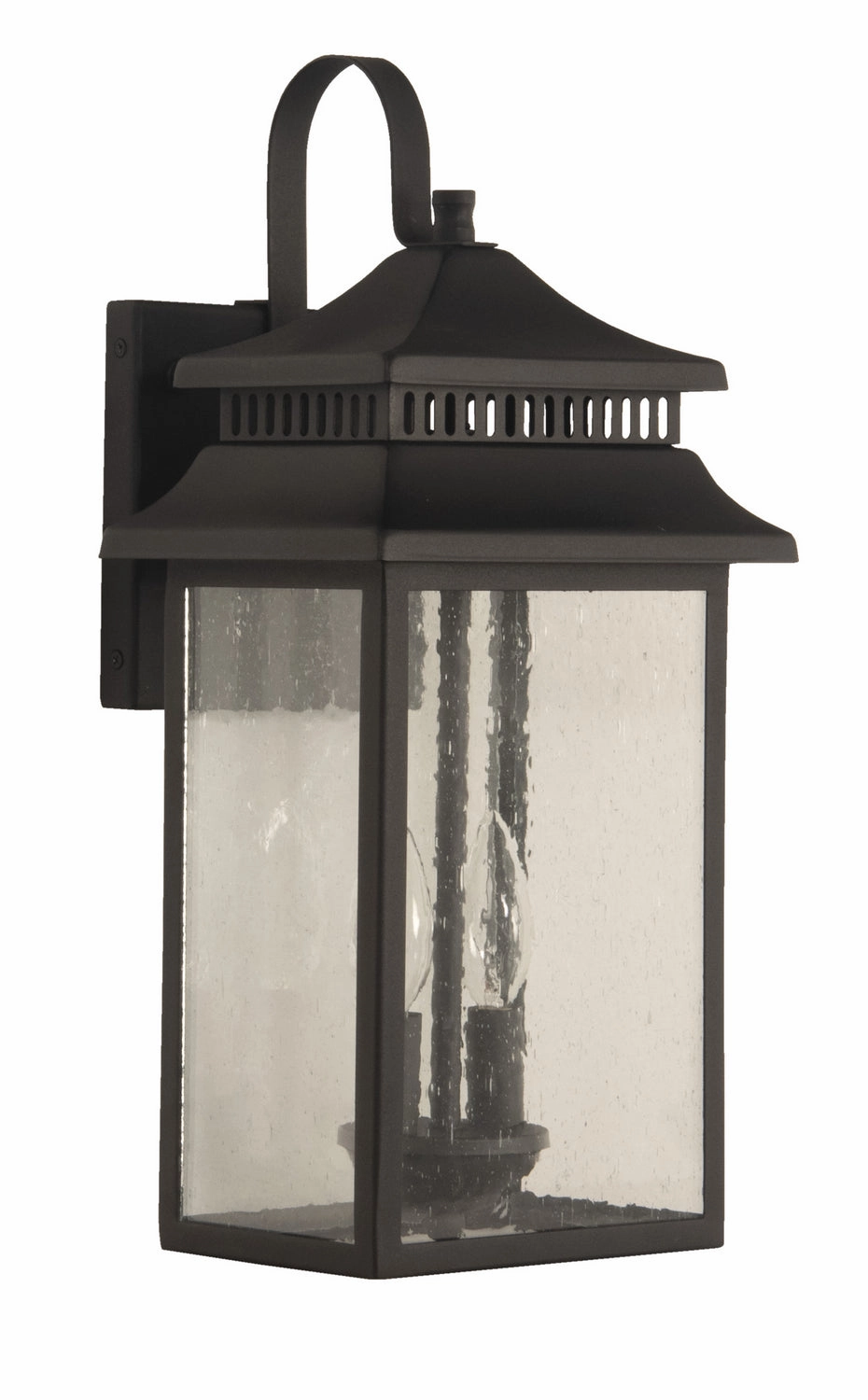 Crossbend Two Light Outdoor Wall Mount Textured BlackOutdoor wall sconces with motion sensor
