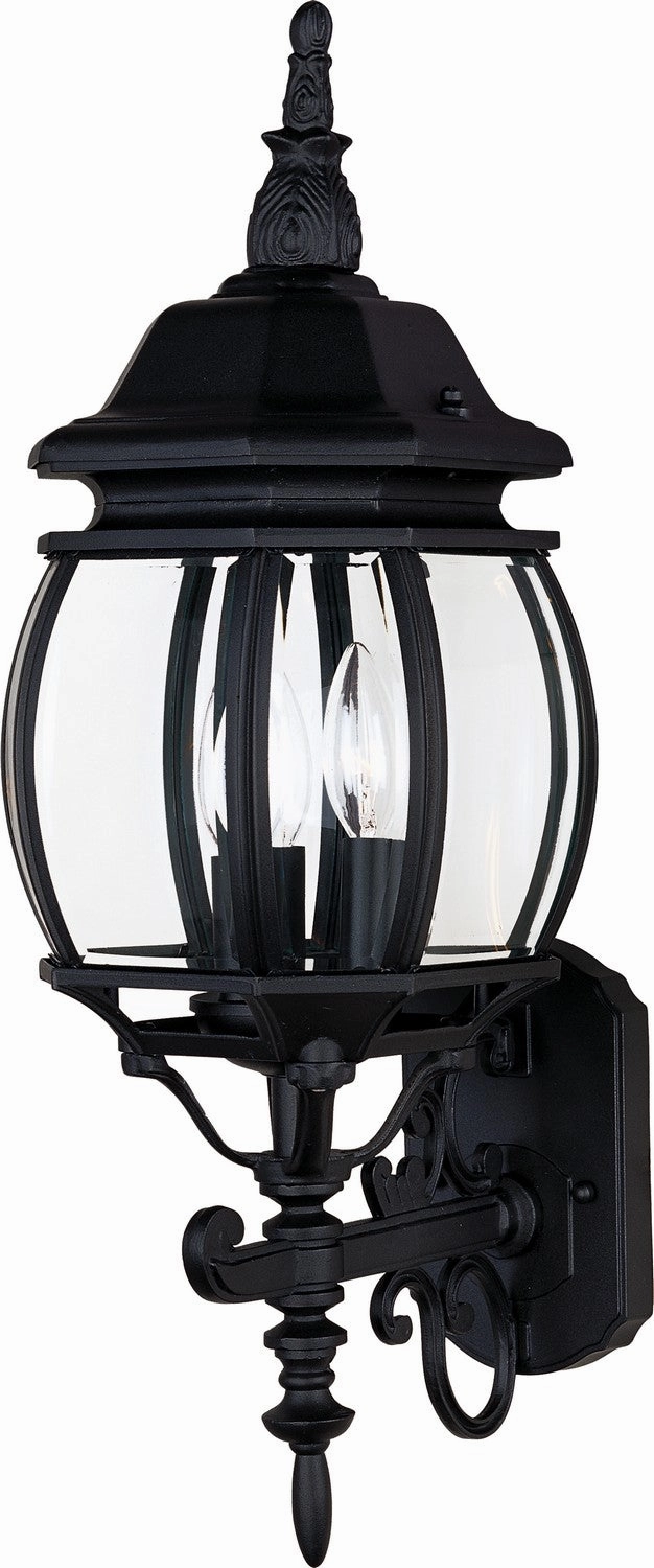 Crown Hill Three Light Outdoor Wall Lantern Black