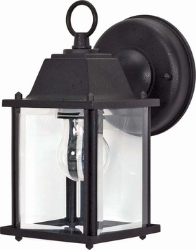 Cube Lantern One Light Wall Lantern Textured BlackOutdoor wall sconces with motion sensor