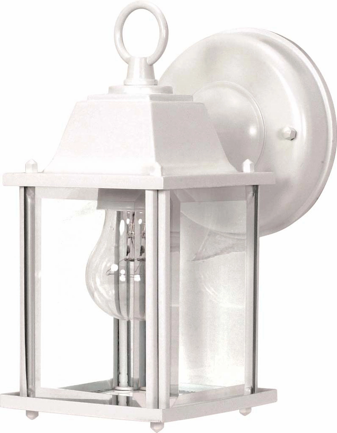 Cube Lantern One Light Wall Lantern WhiteOutdoor wall sconces with motion sensor