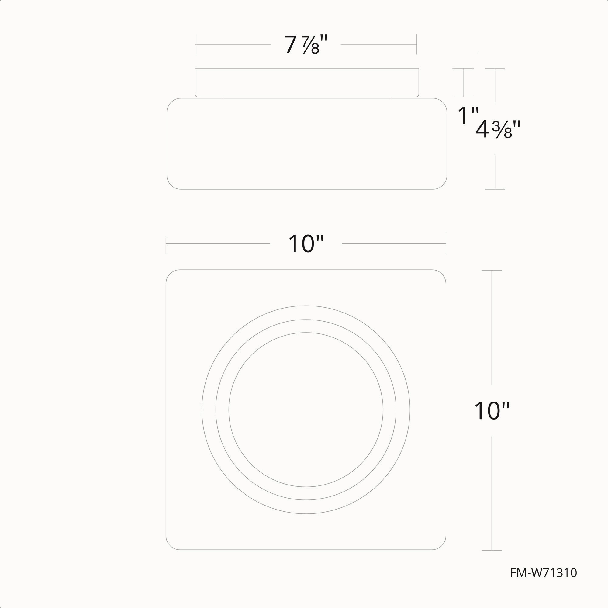 Cuboid 10" LED Flush Mount