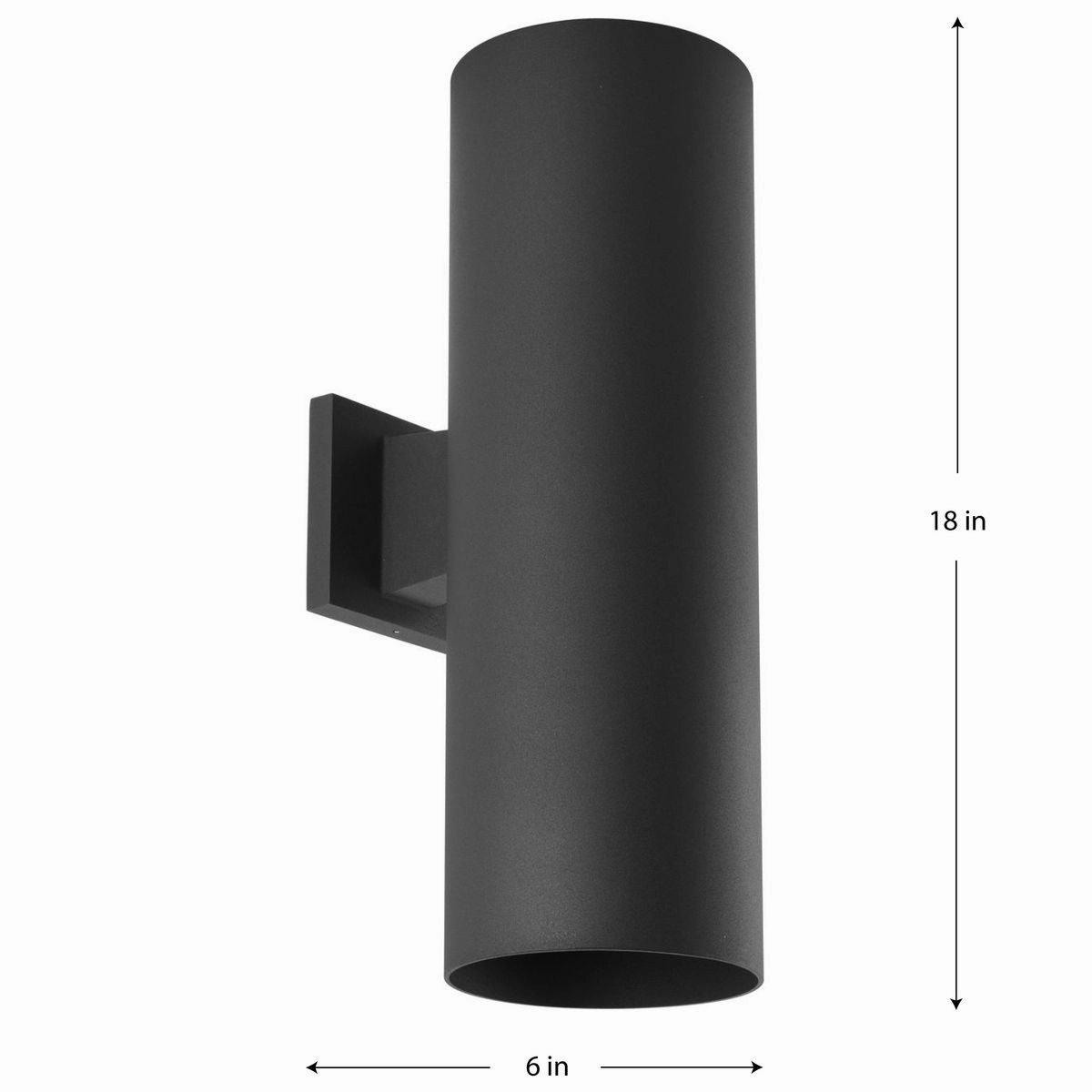 Cylinder Two Light Wall Lantern Black