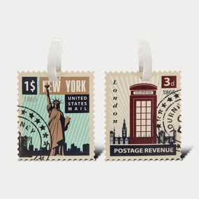 Set Of 2 Luggage Labels Stamps Best Seller Discount Grab It Fast