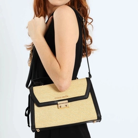 Hot Savings Alert Pierre Cardin Christie Top Handle Handbag | Beige Black