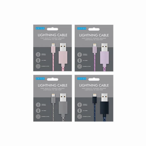 Zenso Lightning Braided Cable Iphone 1 M Dont Miss Big Savings MustHave Items