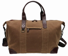 Boconi Sloan Waxed Canvas And Pull-Up Leather 18" Duffel Bag Perfect Gift Sale Price Drop Frenzy