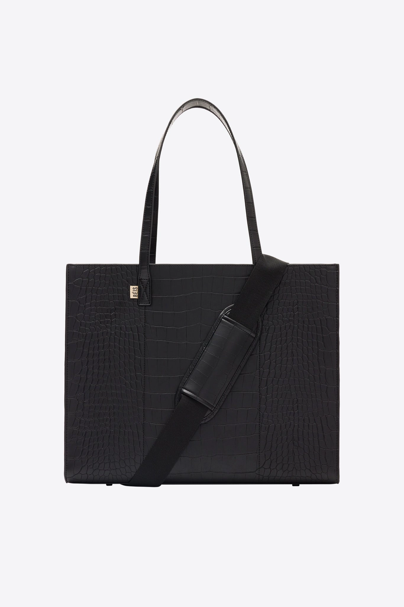 The Large Work Tote In Black Croc Weekend Sale Special Shop Grab Now