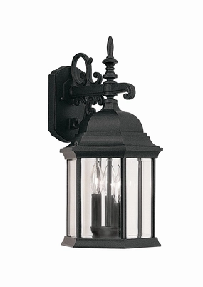 Devonshire Three Light Wall Lantern BlackOutdoor wall sconces with motion sensor