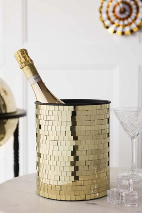 Disco Ball Wine Cooler In Goldoutdoor patio dining furniture set