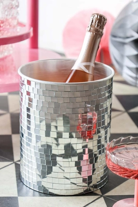 Disco Ball Wine Cooler In Silveroutdoor patio dining furniture set
