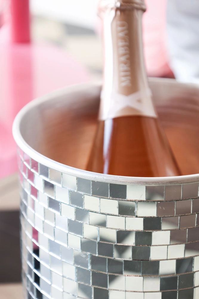 Disco Ball Wine Cooler In Silver