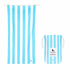 Dock & Bay Beach Towel Cabana Light Collection L 100% Recycled Tulum Blue Instant Discount