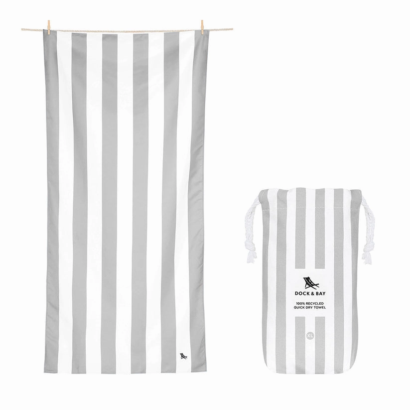 Trendy Picks Today Clearance Event Dock & Bay Beach Towel Cabana Light Collection Xl 100% Recycled Goa Grey