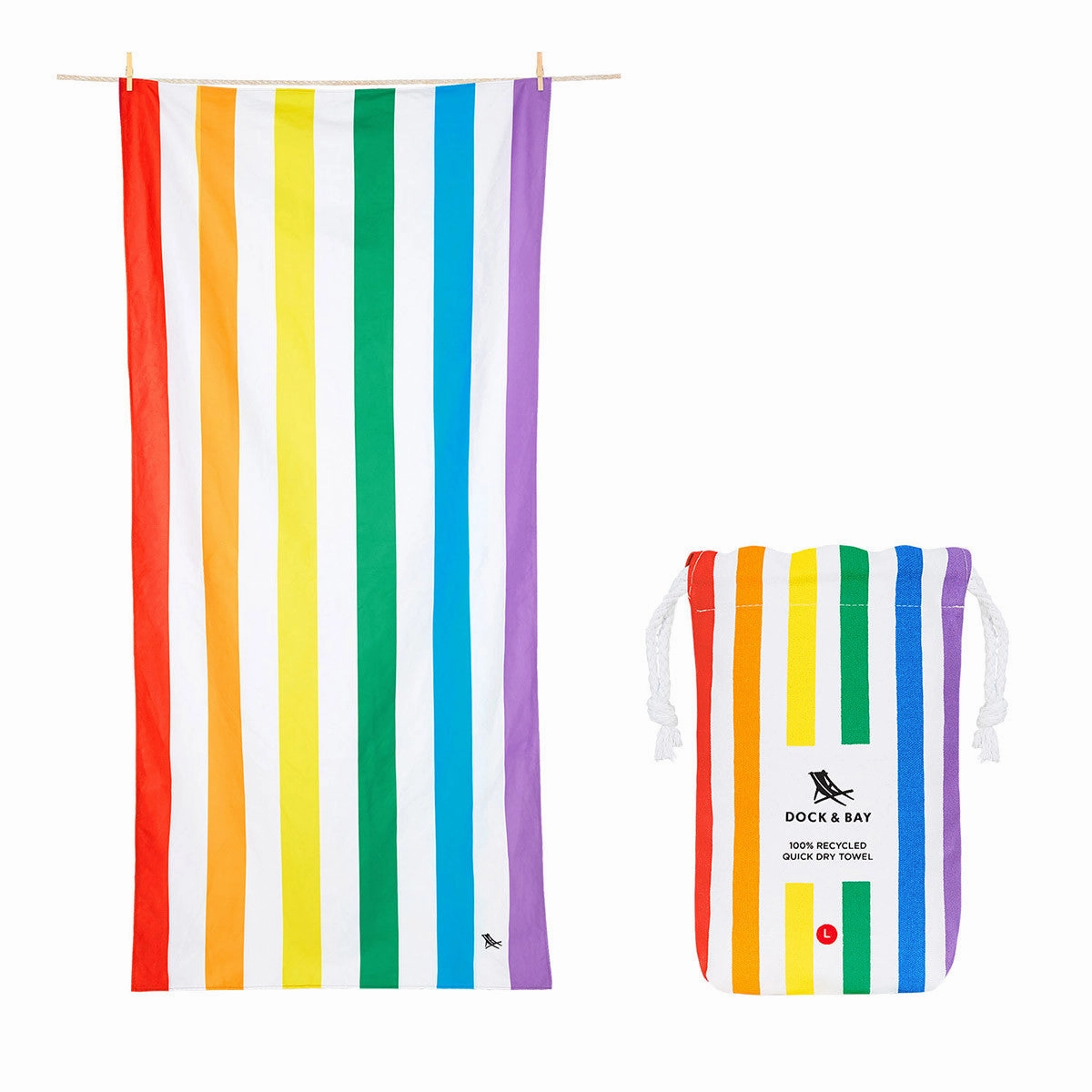 Dock & Bay Beach Towel Summer Collection L 100% Recycled Rainbow Skies Shop Hot Picks