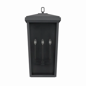 Donnelly Three Light Outdoor Wall Lantern BlackOutdoor wall sconces with motion sensor