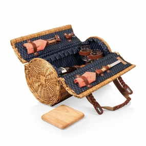 Clearance Alert Now Online Exclusive Savings Oakville Barrel Shaped Wine & Cheese Picnic Basket Set