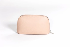 Grab the Deal Now Hoopla Leather Make-Up Bag Light Pink