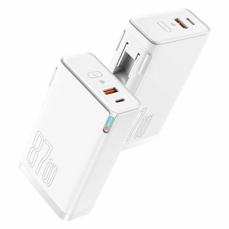Baseus Power Station 4 Hybrid Gan Power Bank Adaptor 10000Mah 87W Cn - White Sale Ending Soon