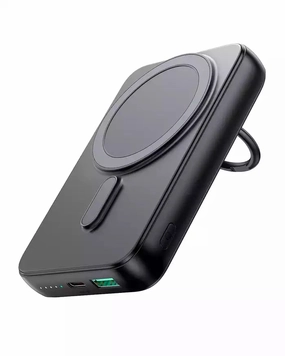 Hot Sale Today Shop Grab Offer Joyroom Jr-W050 20W Magnetic Wireless Power Bank With Ring Holder 10000Mah - Black