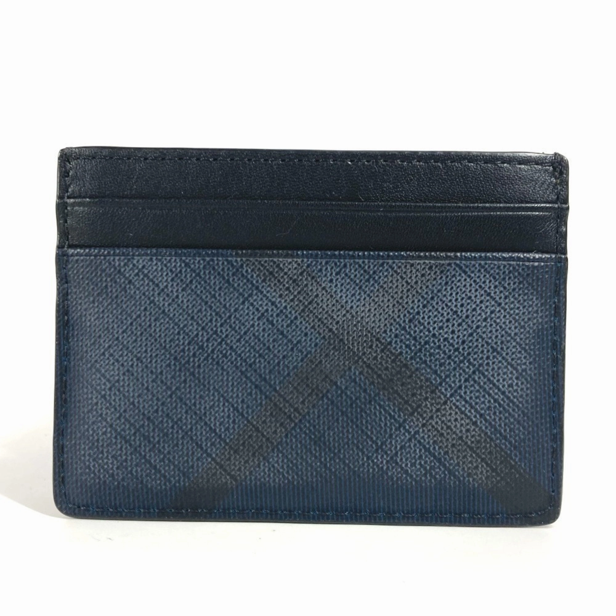 Burberry Navy Leather Pvc Business Card Case (Pre-Owned) Limited Time Sale Save More Online
