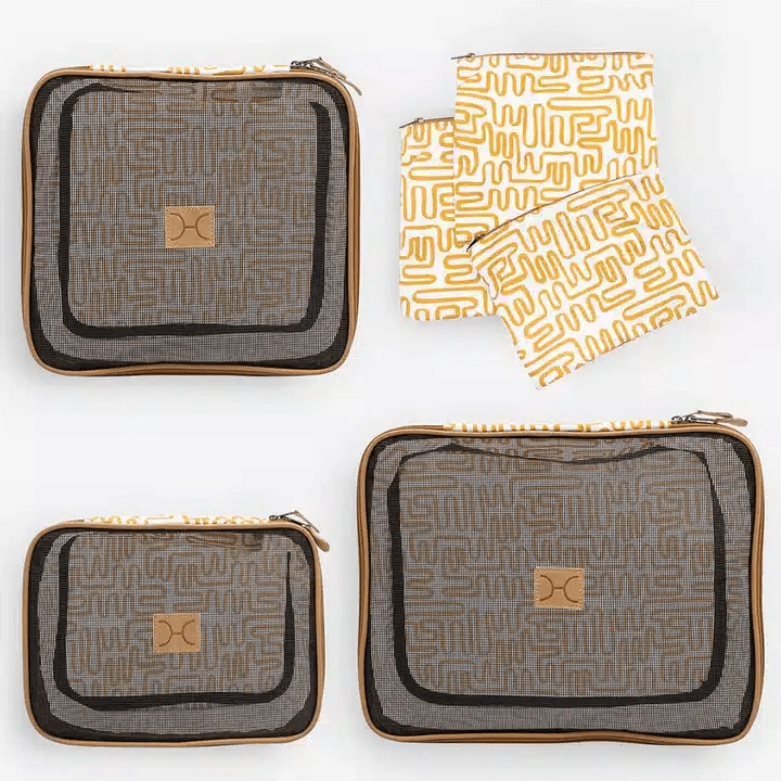 Limited Time Offer Dont Miss Out Thandana Travel Luggage Organizer Pods - 6 Piece Set | Geo - Sand