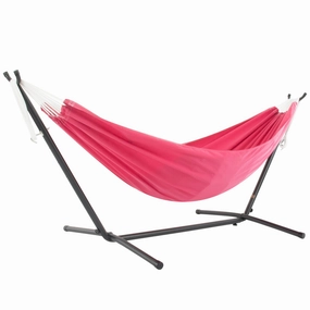 Double Polyester Hammock with Stand (9ft/280cm) - Hot Pink outdoor hammock with stand and canopy