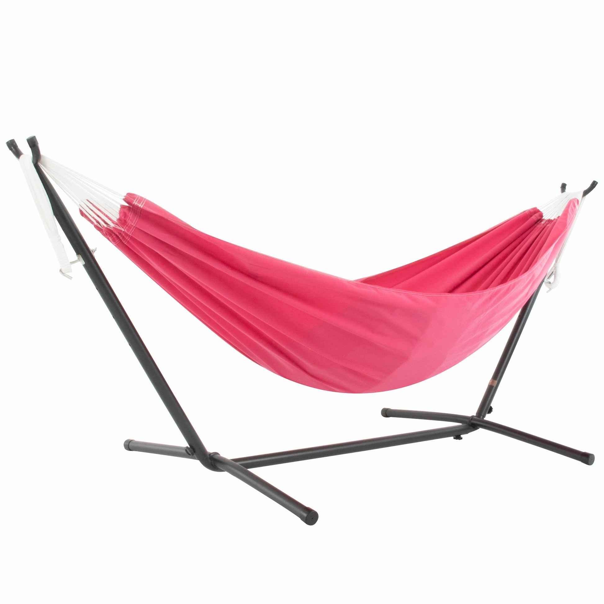 Double Polyester Hammock with Stand (9ft/280cm) - Hot Pink outdoor hammock with stand and canopy