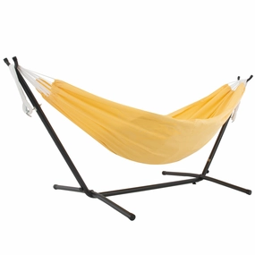 Double Polyester Hammock with Stand (9ft/280cm) - Yellow outdoor hammock with stand and canopy