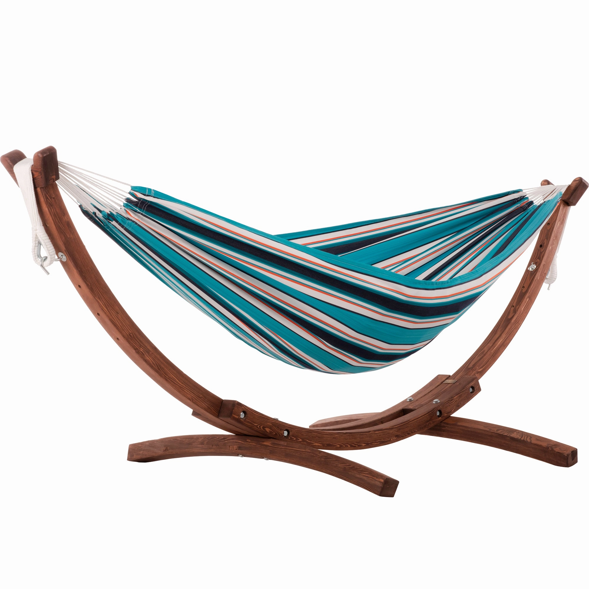 Double Sunbrella Hammock with Solid Pine Stand (8ft/260cm) - Token Surfside outdoor hammock with stand and canopy