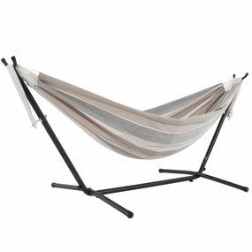 Double Sunbrella Hammock with Stand (9ft/280cm) - Dove outdoor hammock with stand and canopy