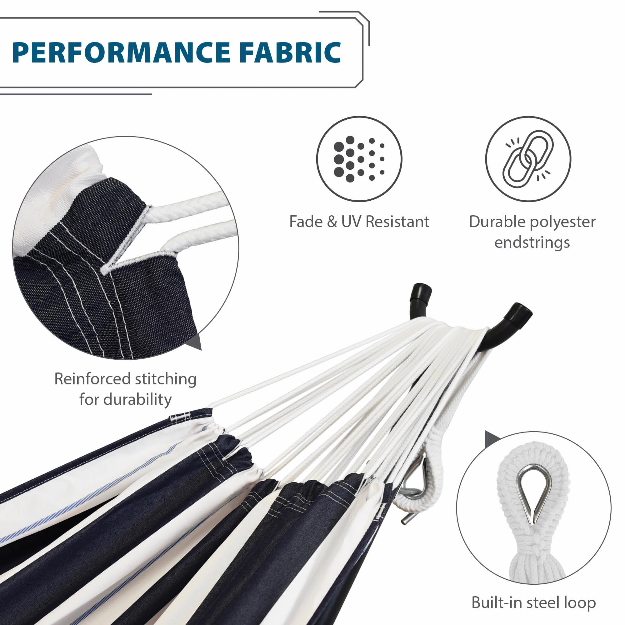 Double Sunbrella Hammock with Stand (9ft/280cm) - Harbour