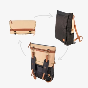 Driibe Dakota 3 In 1 Convertible Backpack Messenger Sand Beige Weekend Specials