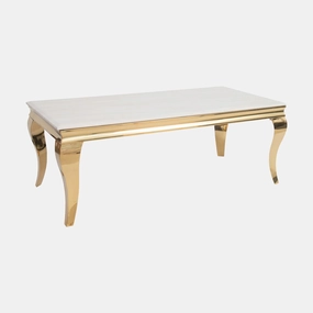 Dubai - 120cm Coffee Table With Cream Marble Topoutdoor coffee table for patio or lounge