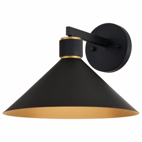 Dunbar One Light Outdoor Wal Mount Matte Black and GoldOutdoor wall sconces with motion sensor