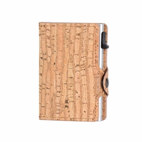 Trending Hot Deal Eazicard Rfid Cork 3 Wallet | Silver