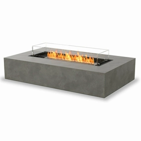 EcoSmart Fire - Wharf 65" Rectangular Concrete Fire Pit Tableportable outdoor fire pit with lid