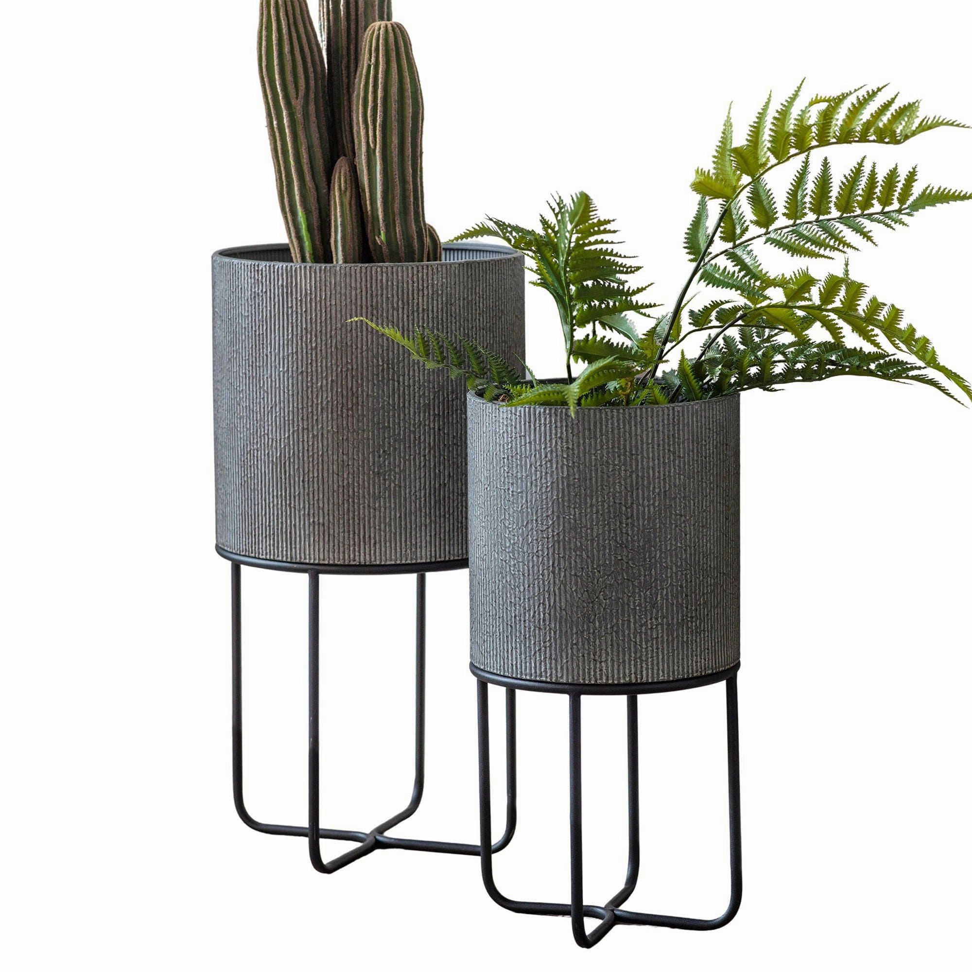 Eda - Set of 2 Metal Plantersoutdoor garden decorative ornaments