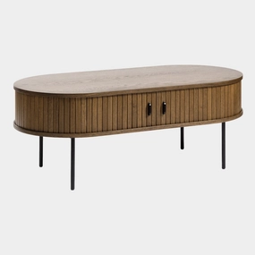 Eden - Oval Coffee Table 120 x 60cm In Smoked Oak Finishoutdoor coffee table for patio or lounge