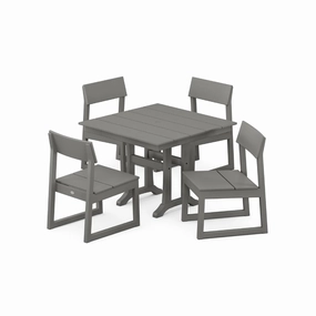 EDGE 5-Piece Farmhouse Trestle Side Chair Dining Setoutdoor patio furniture set