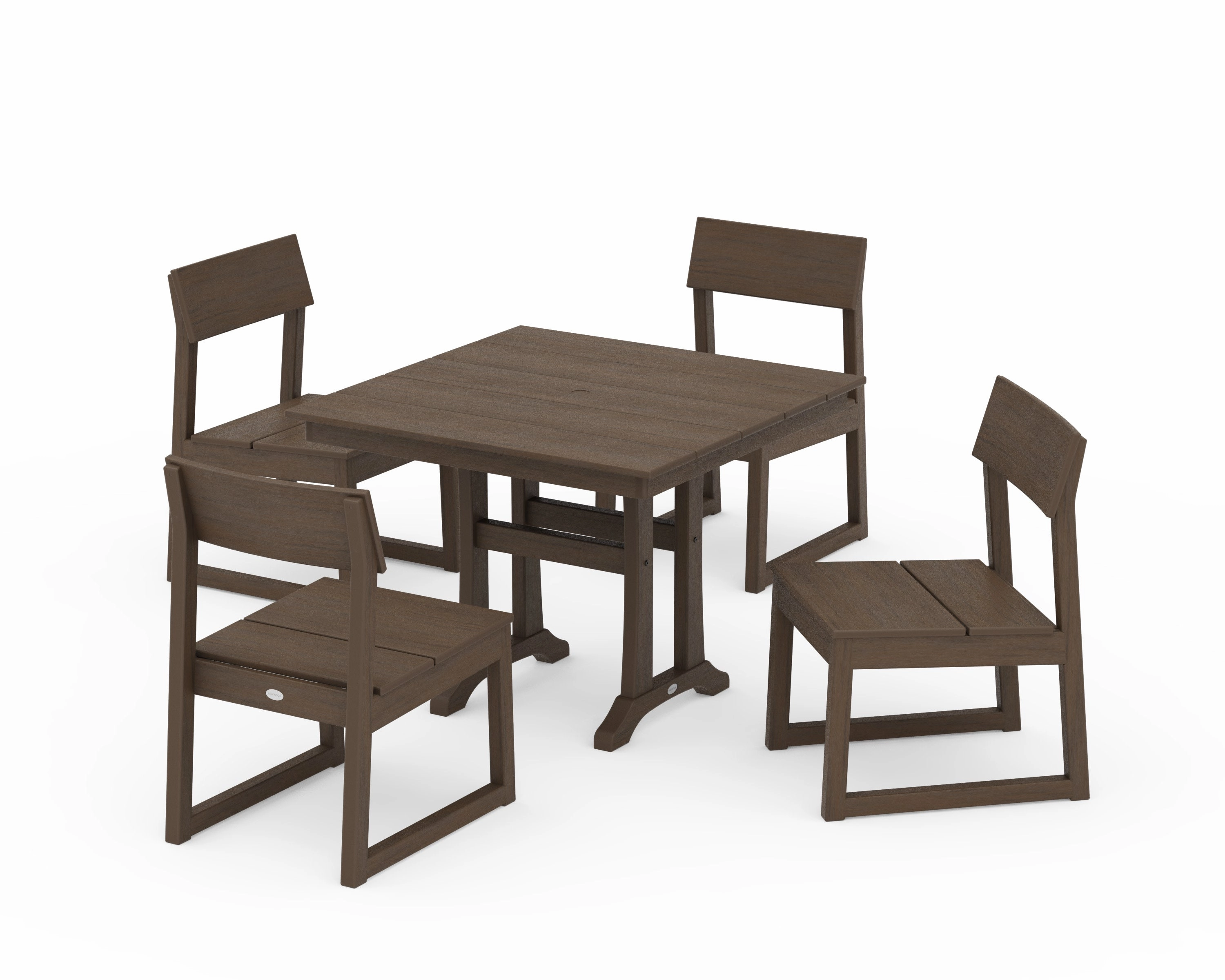 EDGE 5-Piece Farmhouse Trestle Side Chair Dining Set