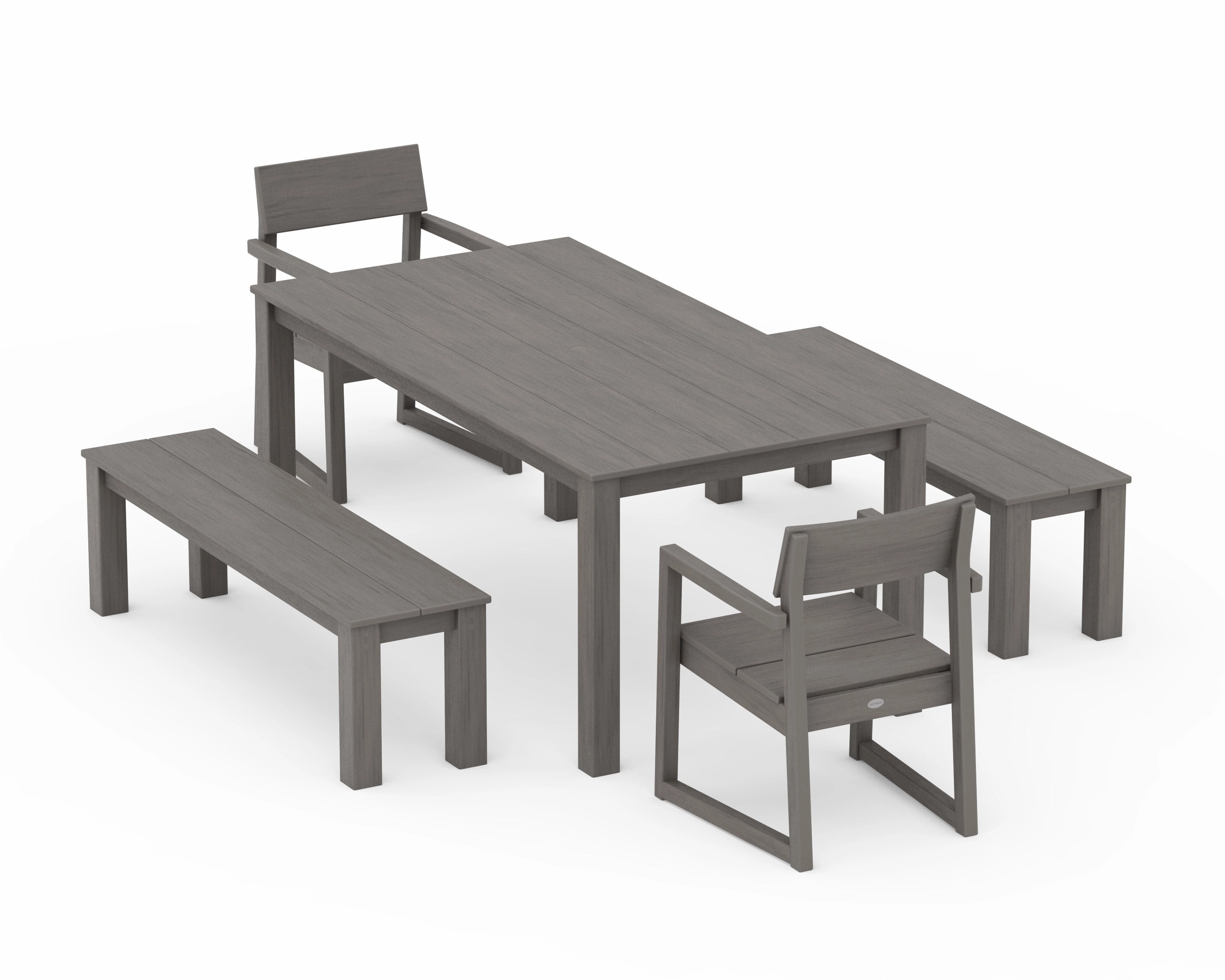 EDGE 5-Piece Parsons Dining Set with Benches