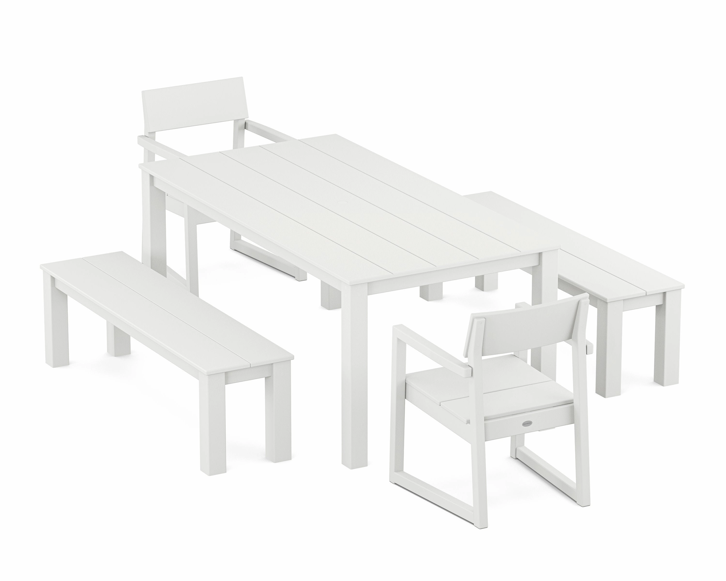EDGE 5-Piece Parsons Dining Set with Benches