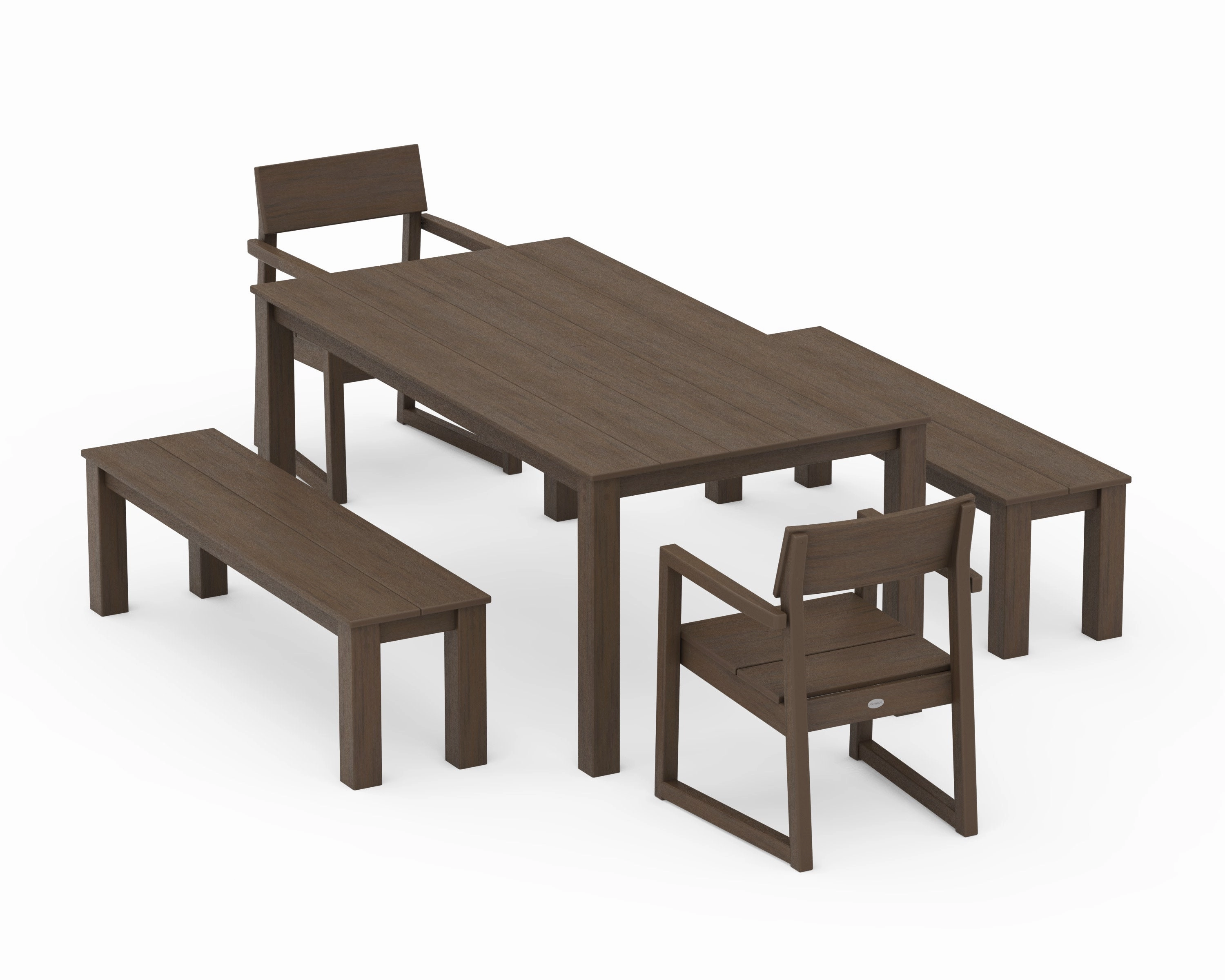EDGE 5-Piece Parsons Dining Set with Benches