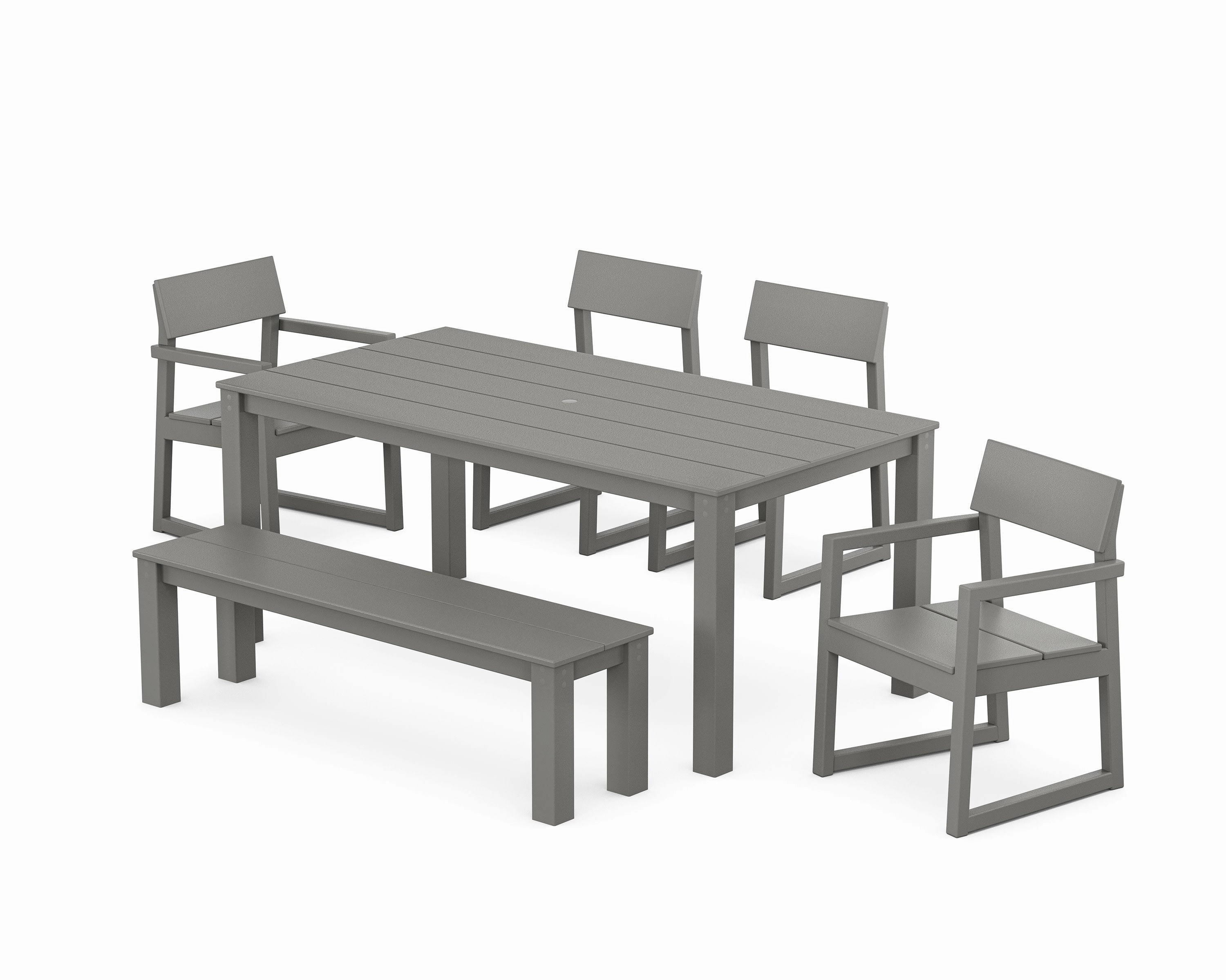 EDGE 6-Piece Parsons Dining Set with Benchoutdoor patio furniture set