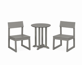 EDGE Side Chair 3-Piece Round Bistro Dining Setoutdoor patio furniture set