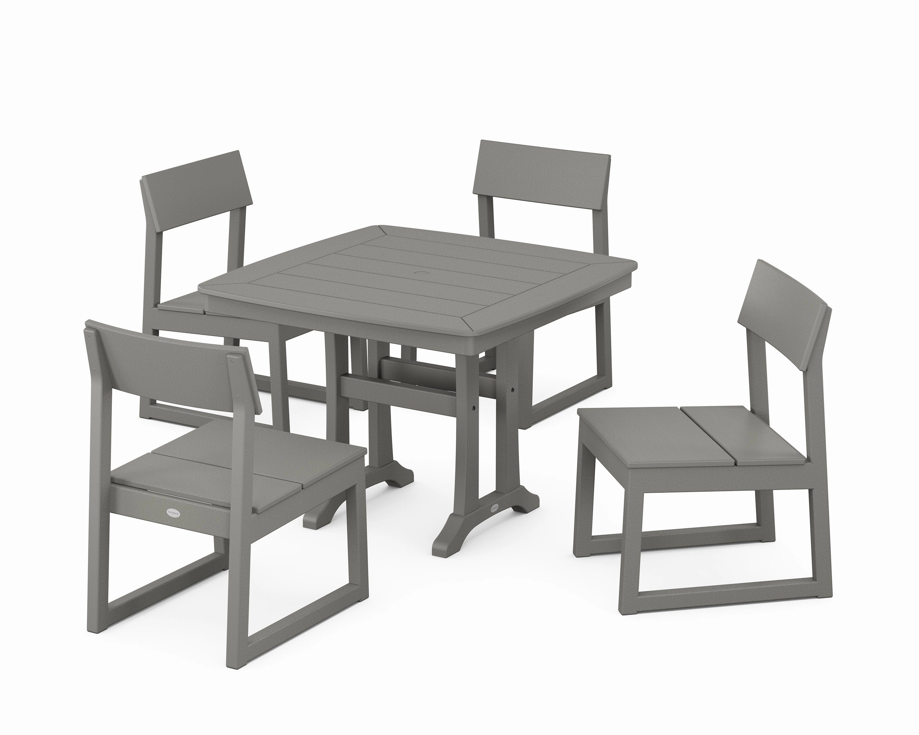 EDGE Side Chair 5-Piece Dining Set with Trestle Legsoutdoor patio furniture set