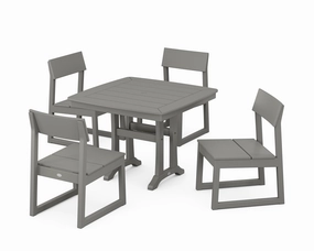 EDGE Side Chair 5-Piece Dining Set with Trestle Legsoutdoor patio furniture set