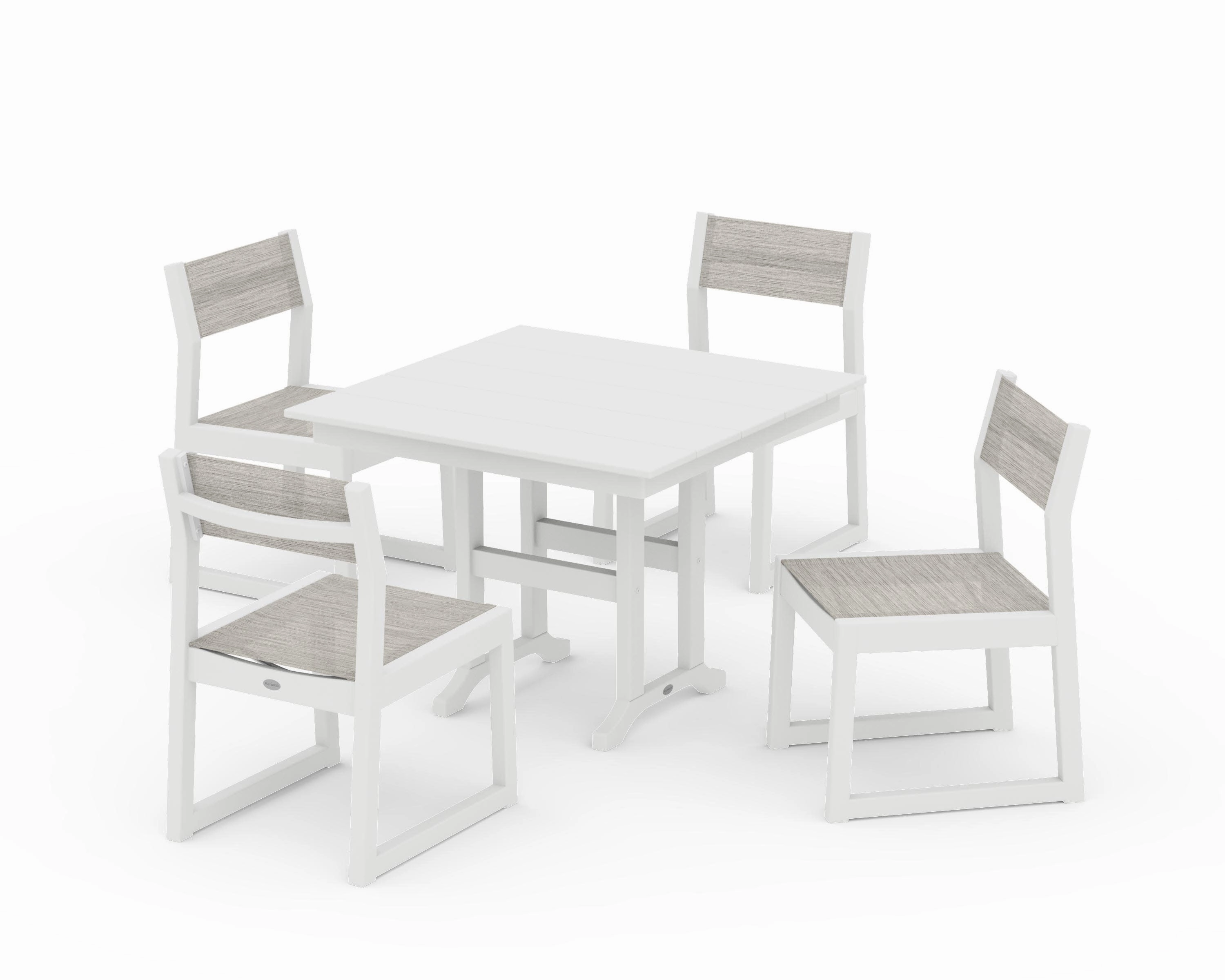 EDGE Sling Side Chair 5-Piece Farmhouse Dining Set