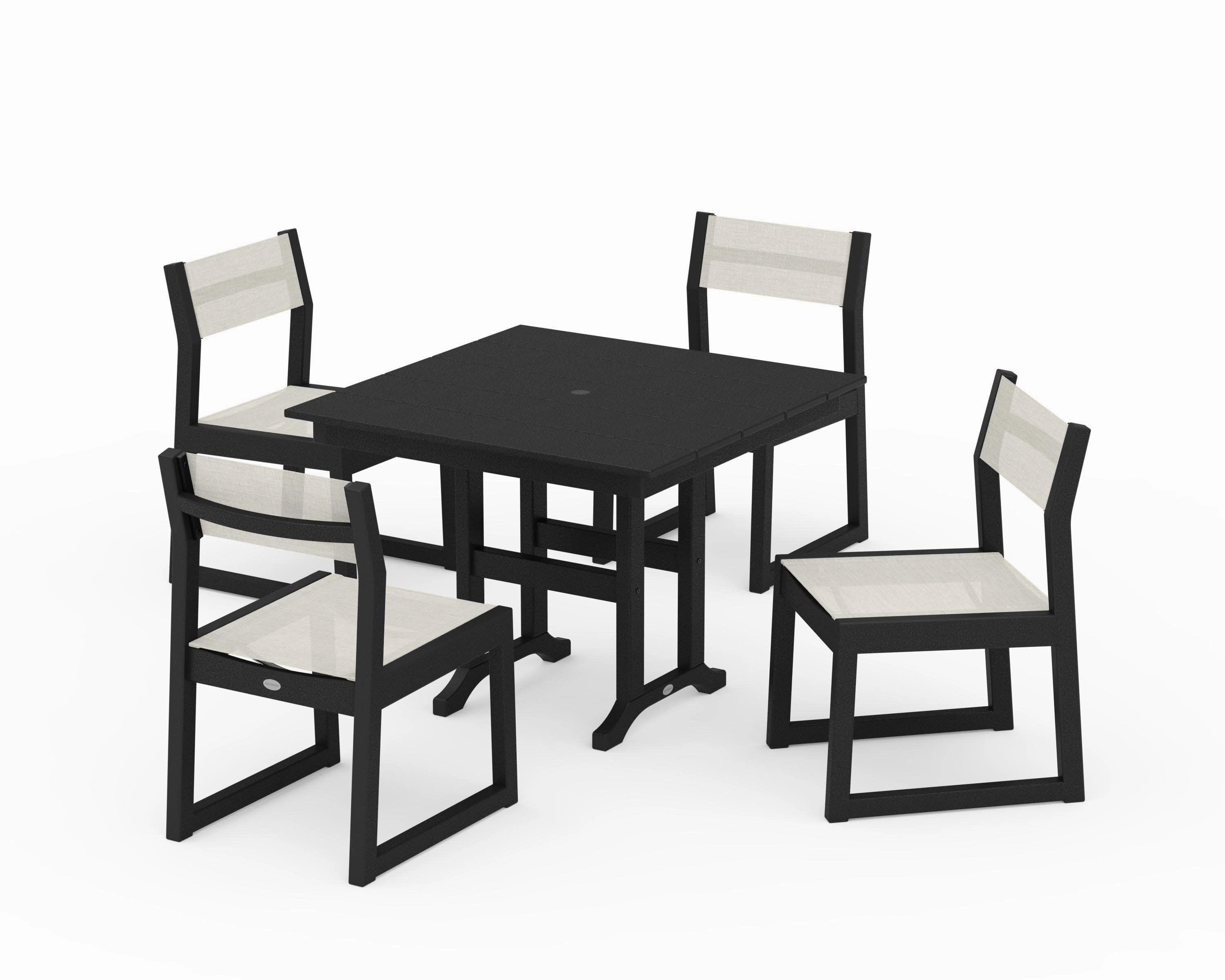 EDGE Sling Side Chair 5-Piece Farmhouse Dining Set