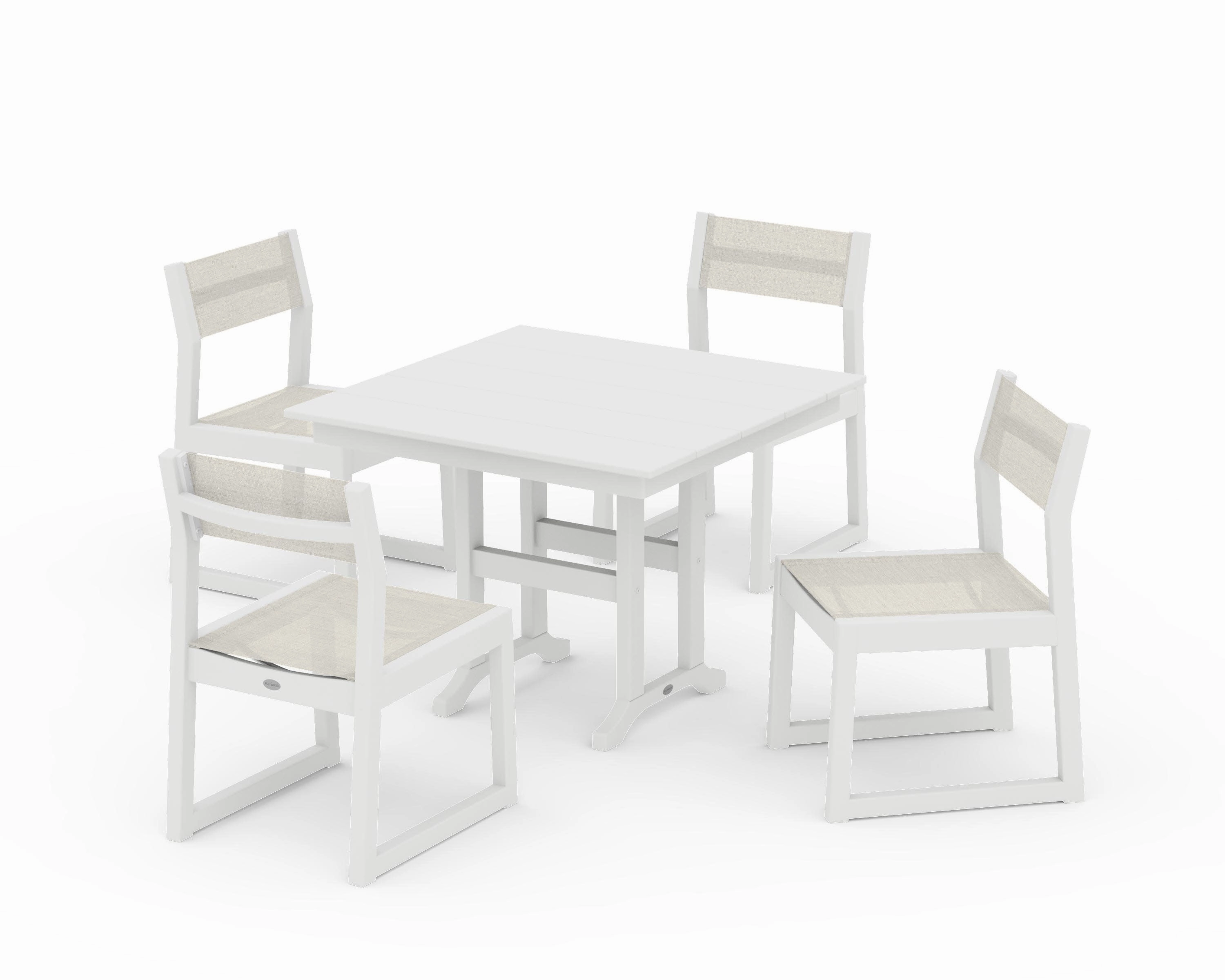 EDGE Sling Side Chair 5-Piece Farmhouse Dining Setoutdoor patio furniture set